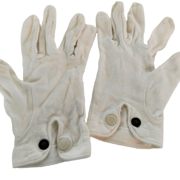 GLOVES Vintage White Cotton Womens Retro Formalwear Cosplay Costume Large - Picture 5 of 7